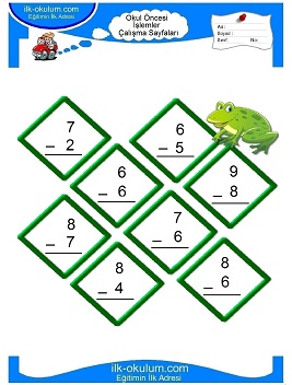 Çocuklar İçin toplam işlemi yaprak testleri 